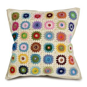 NEW Crocheted granny square  wayfair 17 x 17 cushion covers